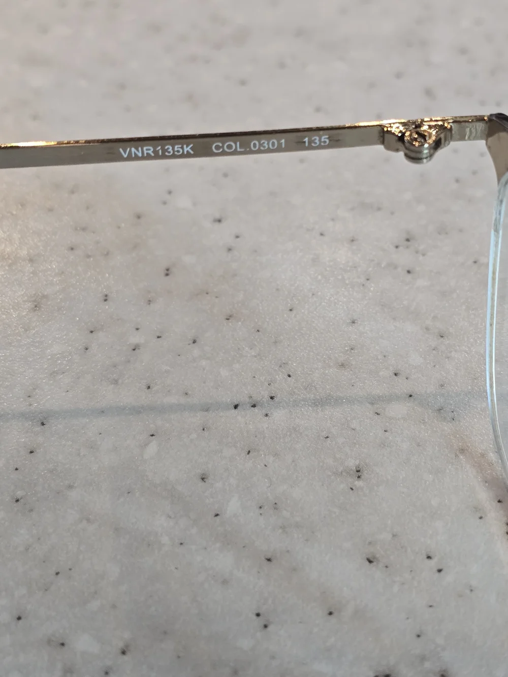 Nina Ricci VNR135K 0301 Black Gold Half Rim Eyeglasses Frames 51-17-135